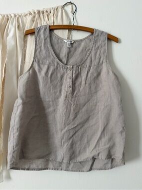 Splendid Stella Linen Henley Tank NWOT